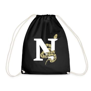 Letter n snake - Drawstring Bag - black - Front