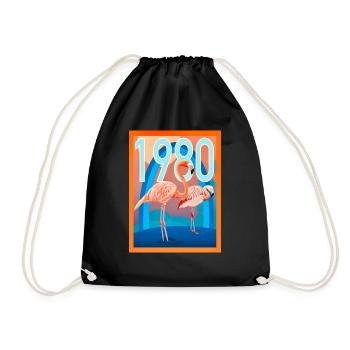 1980 Flamingo - Turnbeutel - Schwarz - Vorne