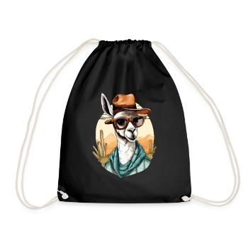 Goki the lama - Drawstring Bag - black - Front