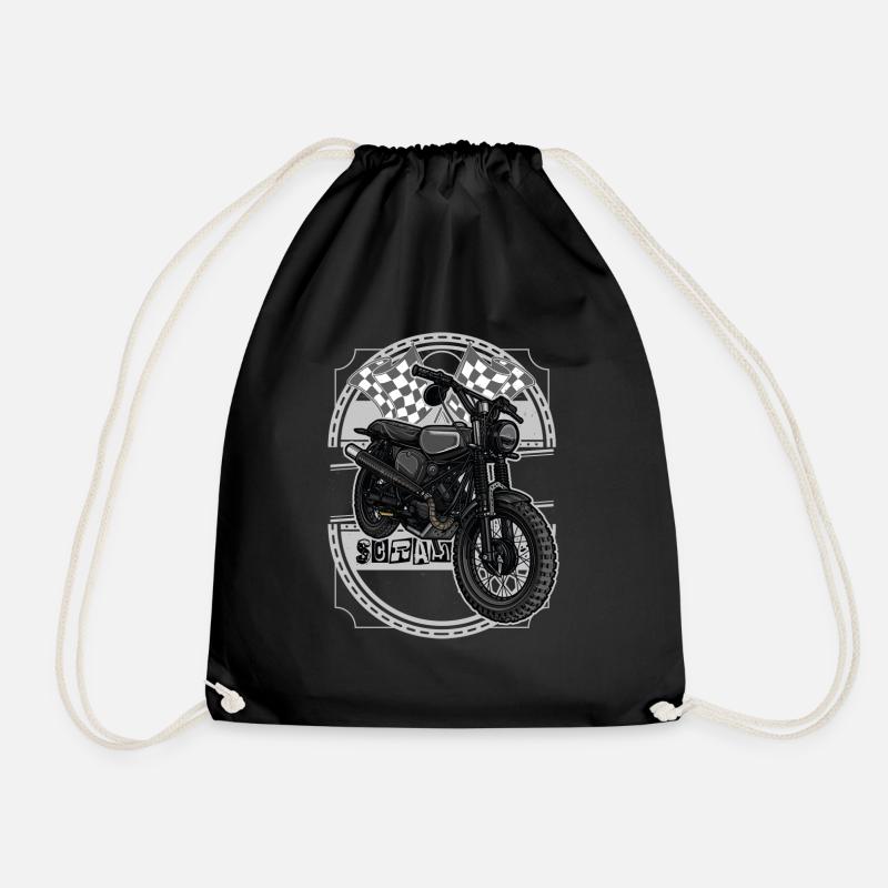 Schwalbe Scrambler // Illustration - Turnbeutel - Schwarz