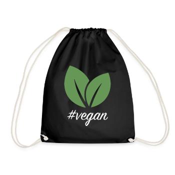 #vegan Vegan Design - Drawstring Bag - black - Front