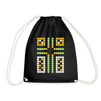 Pattern with Cross / Vector Graphic - Drawstring Bag - black - Front