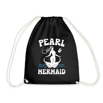 Pearl and Mermaid - Turnbeutel - Schwarz - Vorne