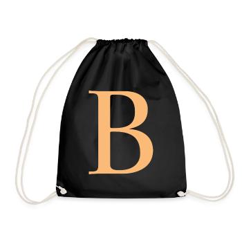 Personalised Your Name Custom Birthday Gift B - Drawstring Bag - black - Front