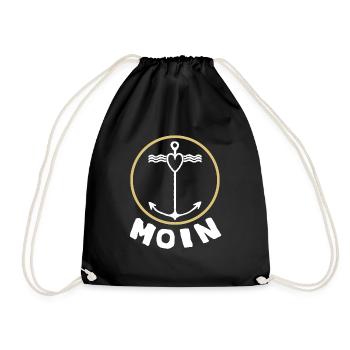 Moin Norddeutschland Super Geschenkidee Begrüßung - Turnbeutel - Schwarz - Vorne