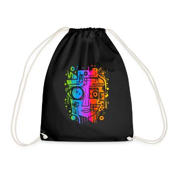 Graffiti Street Art Spray pochoir Vintage rétro - Sac de sport léger - noir - Devant