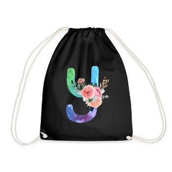 Letter y watercolor - Drawstring Bag - black - Front