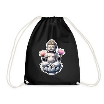 Baby Buddha - meditation yoga relaxation - Drawstring Bag - black - Front