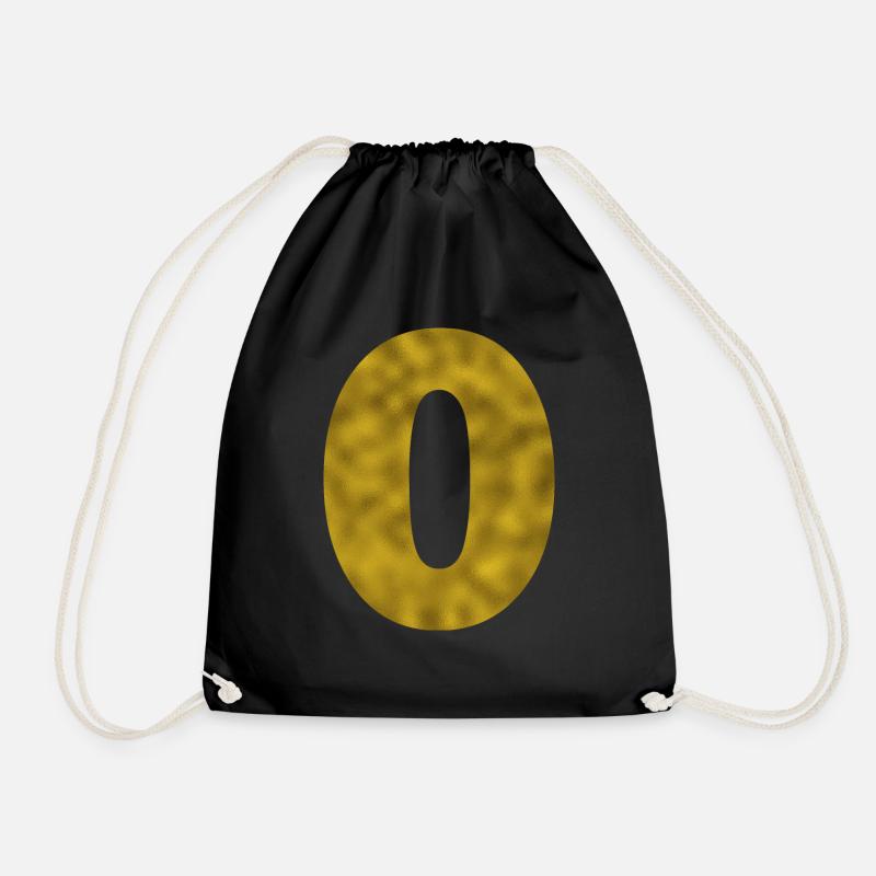 Number 0 Gold - Drawstring Bag - black
