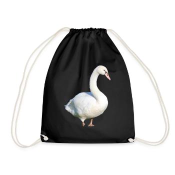 Cygne, Canard, Oiseau, Oie - Sac de sport léger - noir - Devant