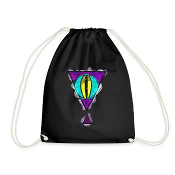 Alien Monster Eye with Triangle Dimensional Aperture - Drawstring Bag - black - Front