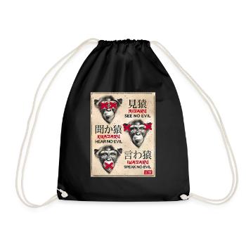 23F 0191 bk - Drawstring Bag - black - Front
