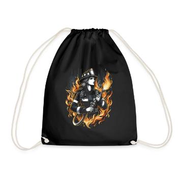 Pompier femme - Sac de sport léger - noir - Devant