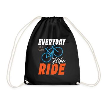 Everyday Is A Good Bike Ride - Drawstring Bag - black - Front