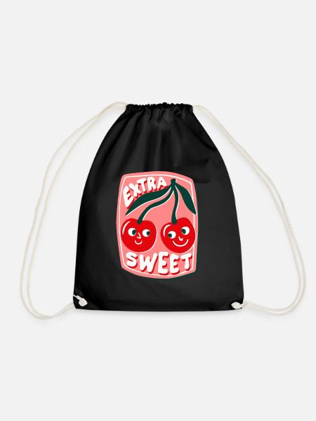 cherrys extra sweet - Drawstring Bag - black