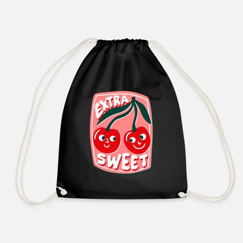 cherrys extra sweet - Drawstring Bag - black