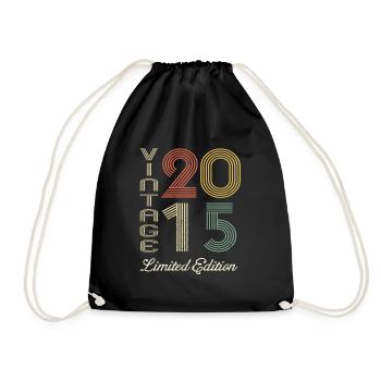 2015 Geburtstag Geboren im Jahr 2015 Vintage Retro. Editio - Turnbeutel - Schwarz - Vorne