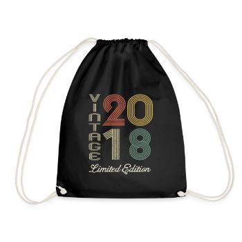 2018 Geburtstag Geboren im Jahr 2018 Vintage Retro. Editio - Turnbeutel - Schwarz - Vorne