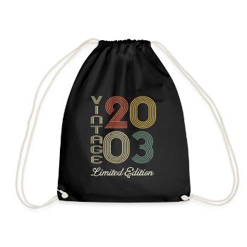 2003 Geburtstag Geboren im Jahr 2003 Vintage Retro. Editio - Turnbeutel - Schwarz - Vorne