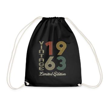 1963 Anniversaire Né en 1963 vintage Rétro. Editio - Sac de sport léger - noir - Devant