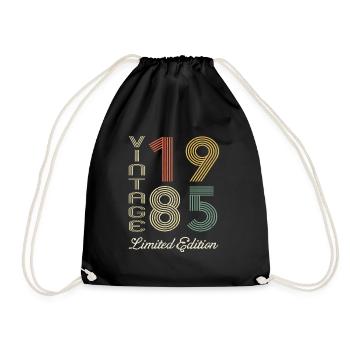 1985 Geburtstag Geboren 1985 Vintage Retro. Editio - Turnbeutel - Schwarz - Vorne