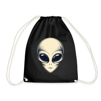 Außerirdischer Science Fiction Alien Monochrom - Turnbeutel - Schwarz - Vorne