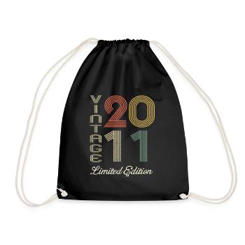2011 Anniversaire Né en 2011 vintage Rétro. Editio - Sac de sport léger - noir - Devant