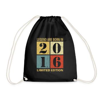Original Calendrier 2016 Vintage anniversaire rétr - Sac de sport léger - noir - Devant