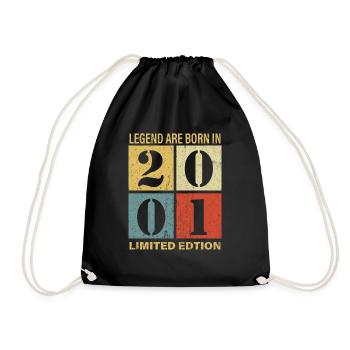 Original Calendar 2001 Vintage Birthday Rec - Drawstring Bag - black - Front