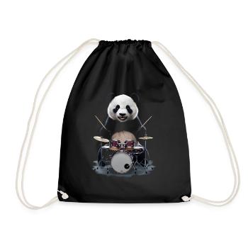 Panda Schlagzeug - Turnbeutel - Schwarz - Vorne