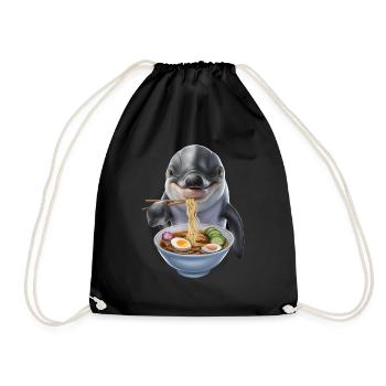 Delfin Ramen - Turnbeutel - Schwarz - Vorne