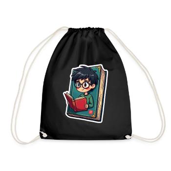 BOOK NERD - Drawstring Bag - black - Front