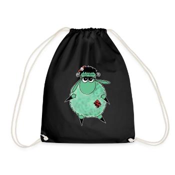 Wolly Sheepling Halloween Monster - Drawstring Bag - black - Front