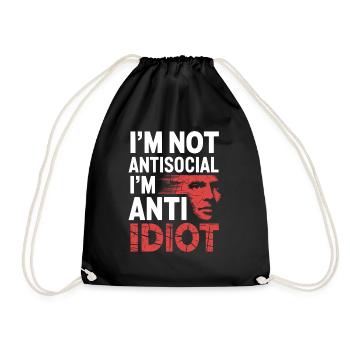 Not a fan of stupidity - Drawstring Bag - black - Front