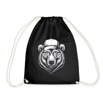 Papa Bear | Proud family man - Drawstring Bag - black - Front