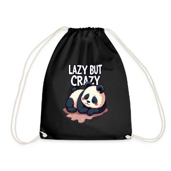 Lazy But Crazy - Drawstring Bag - black - Front