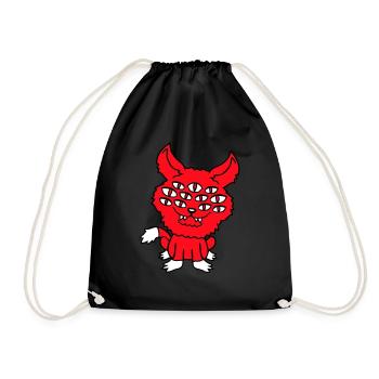 Cat Demon Many Eyes Devil Hell Evil Monster - Drawstring Bag - black - Front