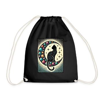 Black Cat Luna - Drawstring Bag - black - Front