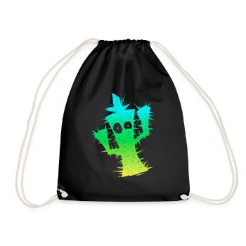 Funny Anxious Cactus - Drawstring Bag - black - Front