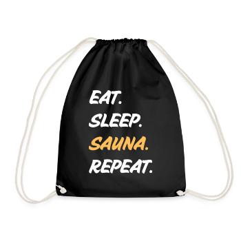 Manger dormir sauna répéter - Sac de sport léger - noir - Devant