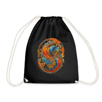 Ornament - Drawstring Bag - black - Front