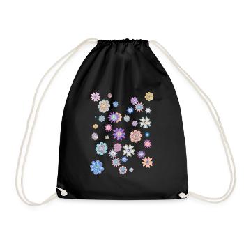 Flower Power Peace & Power Unisex - Drawstring Bag - black - Front