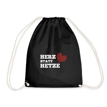Coeur au lieu de haïr cadeau nazi - Sac de sport léger - noir - Devant