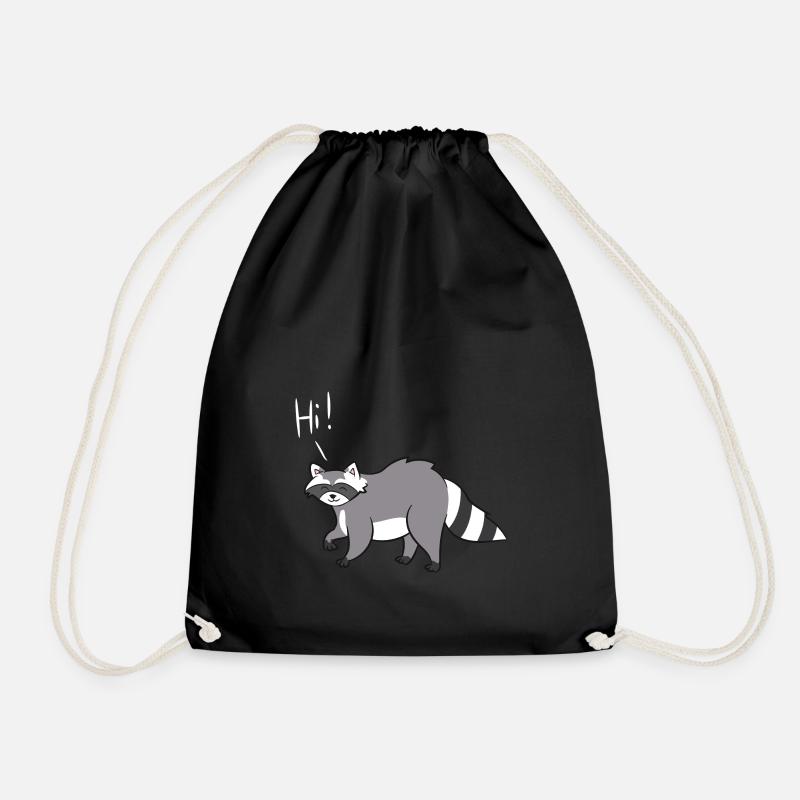 Waschbär - Hi - Turnbeutel - Schwarz