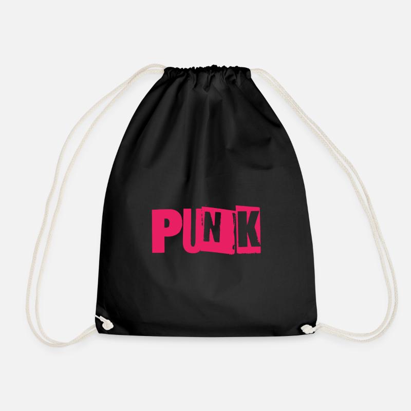 Punk Glitch Typo Neon - Turnbeutel - Schwarz