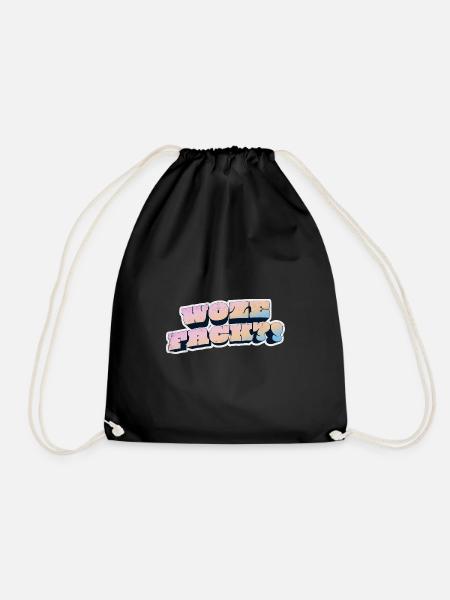 Wow Face Pastel Graffiti Style - Drawstring Bag - black