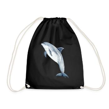 Großer Tümmler - Tümmler - Grand Dauphins - Turnbeutel - Schwarz - Vorne