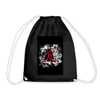 all is love flower Plakat - Turnbeutel - Schwarz - Vorne