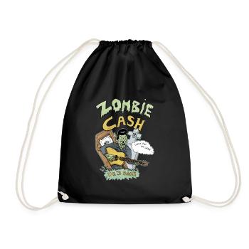 zombie cash - Drawstring Bag - black - Front