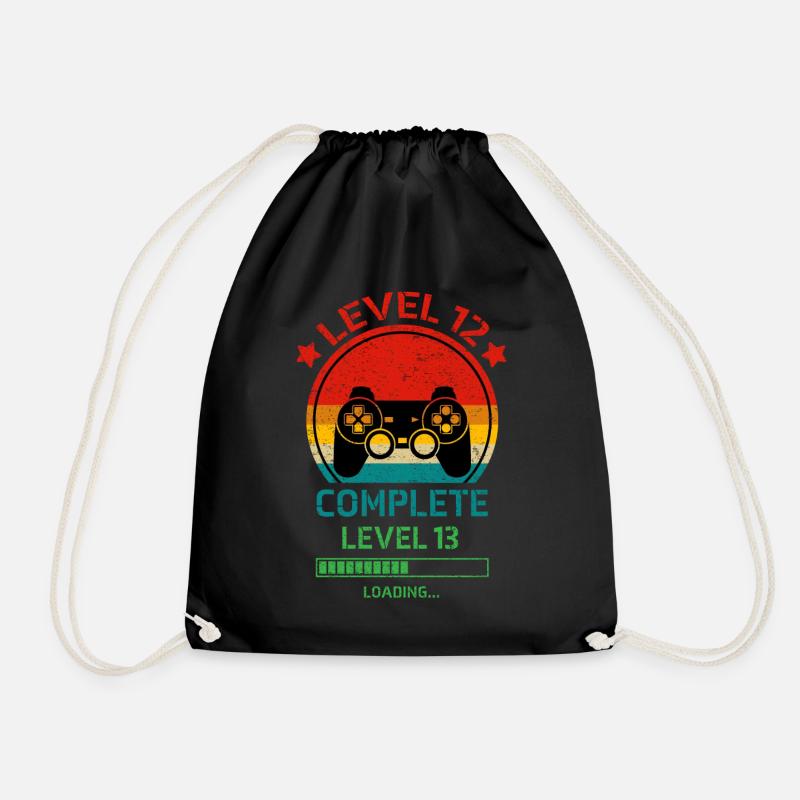 12. Geburtstag Gamer Zocker Geschenk 12 Jahre alt - Turnbeutel - Schwarz